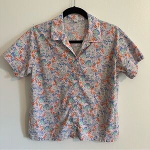 Floral Short Sleeve Button-Up Shirt